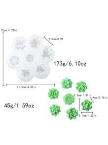 1PC 3D Peony Rose Marigold Silicone Mold For DIY Candle Plaster Fountain Decoration Valentine Gift Craft Making Tool - White - View 9