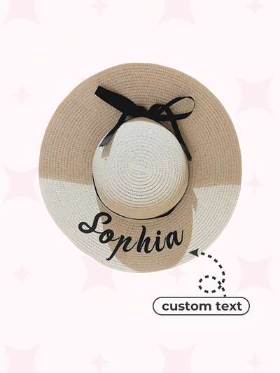 Customized Plush Beach Hat, Bride To Be Gift, Personalized Beach Lady Hat, Ideal Gifts For Her, Girlfriend, Family, Friends, Children, Grandparents-Perfect For Christmas, Winter, Autumn, Holidays, School Supplies, Office, Dorms, Teachers, Boys, Girls, Teenagers, College, University Students, End Of Summer