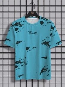 Manfinity Homme Men's Simple Fashion Casual T-Shirt, Everyday Wear - Blue - View 3