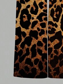 SHEIN EZwear Quần ống rộng in họa tiết rộng rãi cho nữ, phù hợp cho mùa xuân và mùa thu - trắng - Xem 4