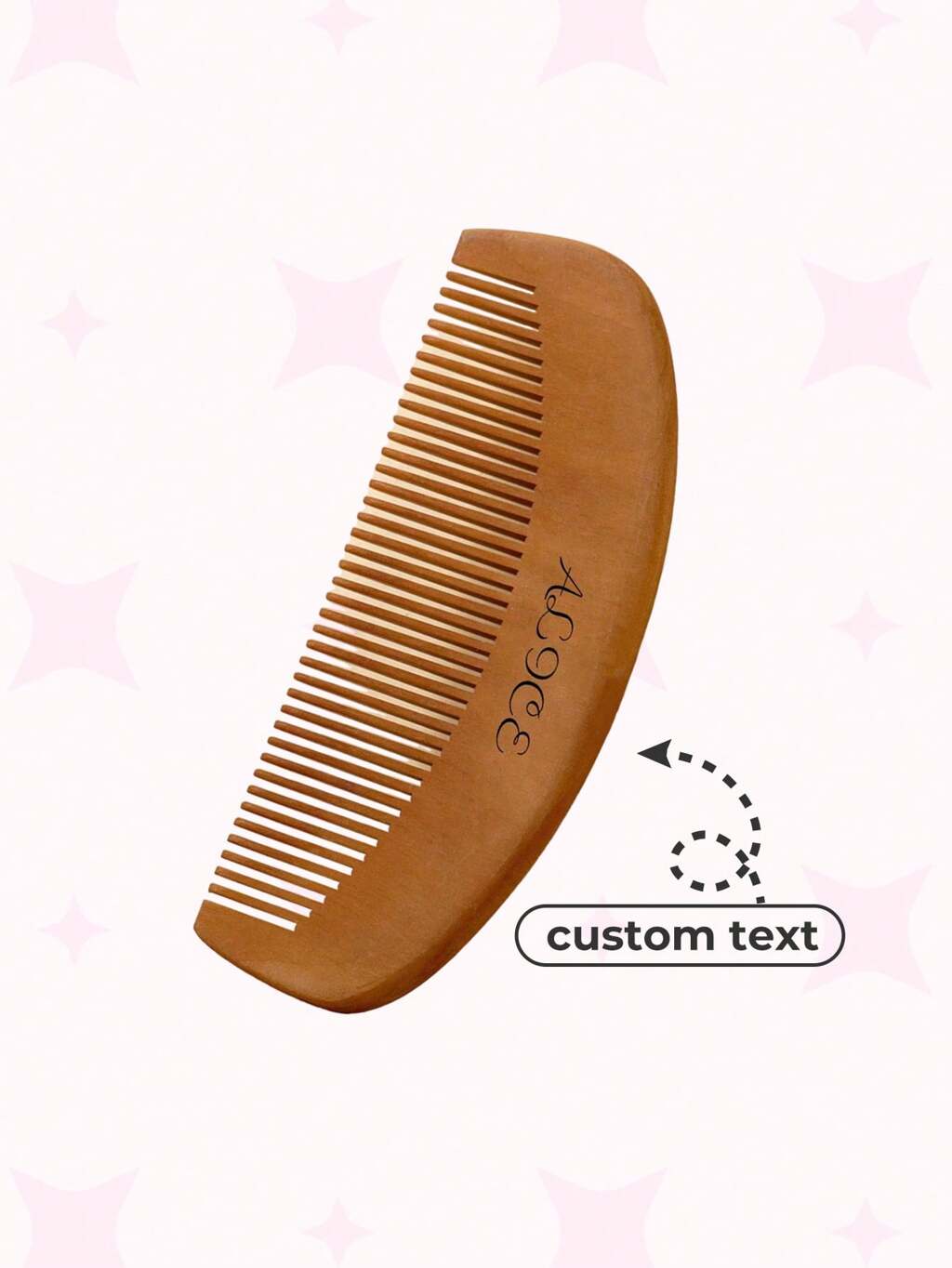 1 Pc Personalised Custom Wooden Hair Comb,Anti-Static Wooden Hair Brush , Laser Engraved Customized Name, For Detangling & Styling Curly, Thin, Thick, Wavy, Or Straight Hair -Fine Tooth Natural Wood Comb For Women,Customized Combs,Summer Bright Juicy Beauty,Multi-Functional,Ornamental,Letter,Solid Color,Exquisite,Stylish,Vintage,Modern,Colorful,Leisure,Basics,Casual,Soft,Unique,Customized,Personalized,Custom,Ideal Gifts For Her,Girlfriend,Her,Boyfriend,FriendsChristmas Beauty Accessories