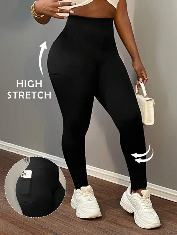 Slaydiva Thermal Lined Leggings With Pockets For Women,High Waisted Winter Thermal Warm Sherpa Leggings-D