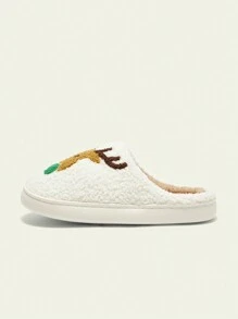 CUCCOO Quty Minimalistische pantoffels met patroondetail voor dames, casual dagelijks gebruik voor de kerst- en nieuwjaarsvakantie, herfst en winter
