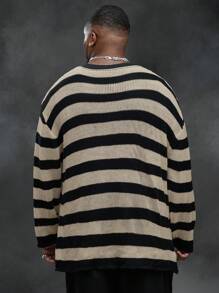 Manfinity NXTstreet Plus Size Men's Casual Plus Size Distressed Knit Sweater