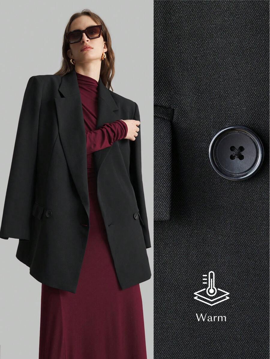 Ontre 女士 2025 新款黑色商务/休闲春季西装外套，优雅时尚，适合日常穿着