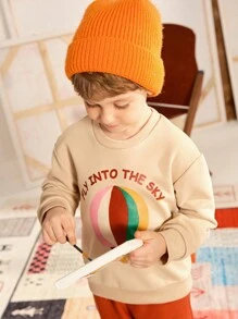 SHEIN 2pcs Boys Cute/Retro/Casual/Back To School Cartoon Design Long Sleeve Sweatshirt & Pants Set, Suitable For School & Outdoor Play, Spring/Autumn/Winter