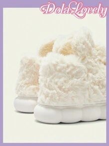 Dola Lovely Autumn/Winter Cute Cactus Plush Slip-On Slippers, Thick Sole Warm Indoor Slippers For Women New Year Holiday Valentines