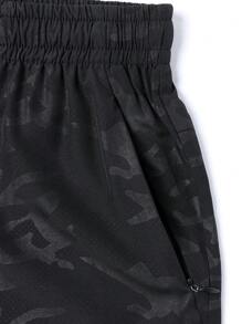 Manfinity Sport Corelite Quần short thể thao cạp rút họa tiết chữ Boyfriend Style dành cho nam, in họa tiết tinh tế, thường ngày, thể thao, dùng để tập thể dục, rèn luyện sức khỏe, mặc hàng ngày, đi chơi, mặc ở nhà, thoải mái và thoáng khí. - màu đen - Xem 5