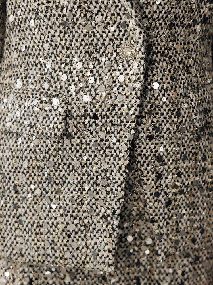 CONTRAST SEQUIN STRUCTURED BLAZER