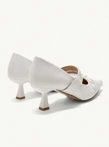 CUCCOO CHICEST Pointed Toe Low Heel Floral Elegant Women High Heel Pumps For Christmas And New Year Holiday Vibe Fall And Winter Valentines