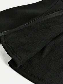 Sparklyn Tween Girls Waist-Cinched Thermal Lined Sweatshirt, Short And Fashionable Casual Wear For Autumn And Winter - Black - View 3