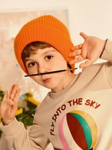 SHEIN 2pcs Boys Cute/Retro/Casual/Back To School Cartoon Design Long Sleeve Sweatshirt & Pants Set, Suitable For School & Outdoor Play, Spring/Autumn/Winter