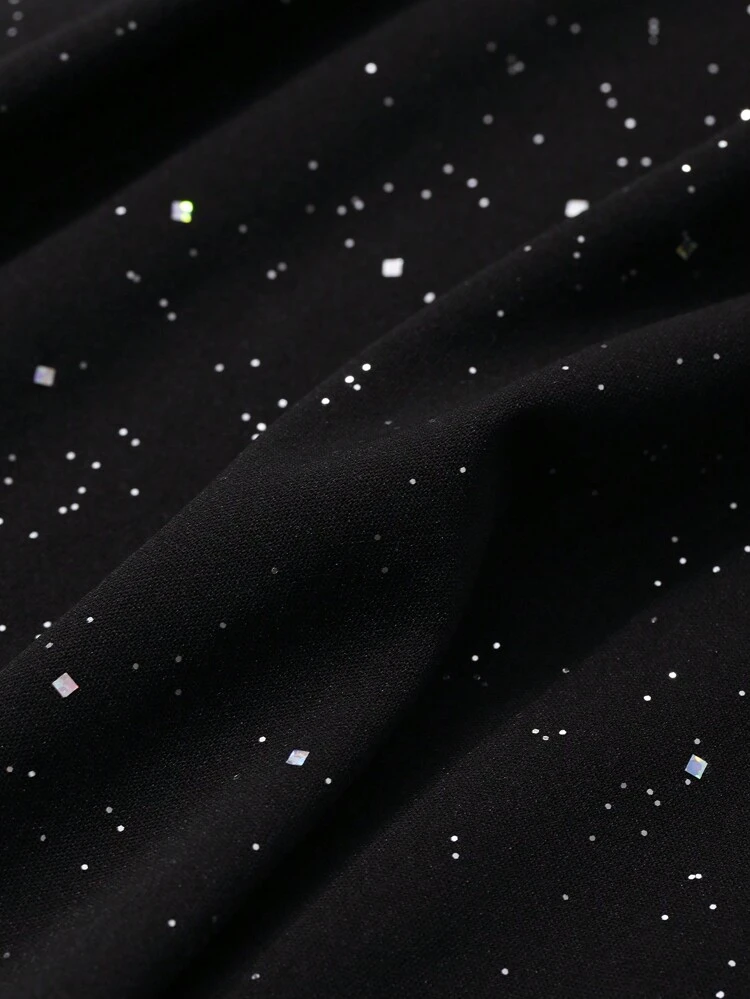 Women Sequin Round Neck Mermaid Midi Dress Prom Dress Party Women,Fall Clothes,Back To School Clothes Homecoming Dresses Long Sleeve Dress Luxury New Years Women Outfit Carnival Sparkly Dress