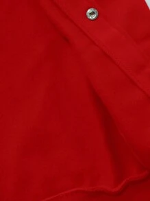 Manfinity LEGND Men's Solid Color Patchwork Front Button Long Sleeve Letter Print Casual Baseball Jacket, Red Varsity Jacket, New York Baseball Jacket, Red And White Baseball Jacket, For Fall