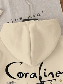 Glissea 少女印花休闲简约长袖卫衣 - 杏色 - 查看 4