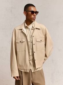 AKNOTIC Party Men's Woven Slim Fit Casual Turndown Collar Plain Thin Jacket, Long Sleeve Lightweight Jacket, Suitable For Autumn Work, Old Money, Boyfriend Gifts
