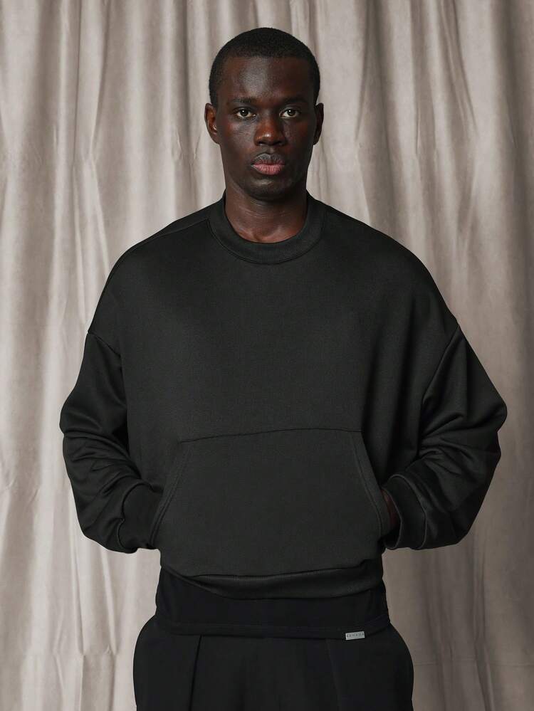 Sweat-shirt surdimensionné à épaules tombantes style streetwear