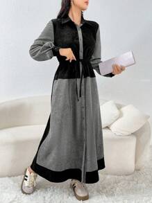 Mulvari Lange casual damesjurk, minimalistische mode voor dagelijks gebruik