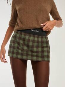 COSMINA Women's Solid Color Patchwork Minimalist A-Line Skirt, Casual Everyday Wear