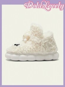 Dola Lovely Autumn/Winter Cute Cactus Plush Slip-On Slippers, Thick Sole Warm Indoor Slippers For Women New Year Holiday Valentines