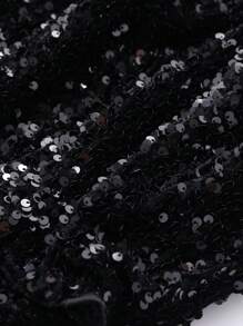 DAZY Women's Sequin V-Neck Short Sleeve Glitzy Sequined Dress, New Years Outfit Prom Dress,Fall Dress Long Sleeve Dress Luxury Elegant Women Dresses Carnival