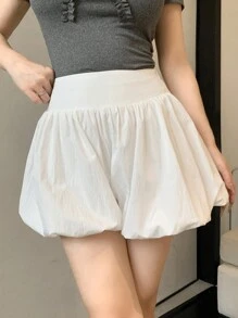 DAZY Quần short hoa siêu ngắn màu trơn cho nữ, giản dị & thời trang để mặc hàng ngày, váy ngắn - trắng - Xem 1