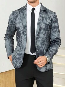 Manfinity Mode Men's Casual Front Button Long Sleeve Lapel Neck Blazer - Multicolor - View 4