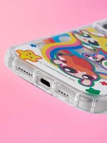 THE POWERPUFF GIRLS X SHEIN Cute Cartoon Pattern Laser Engraved Fashionable Phone Case - Silver - View 5