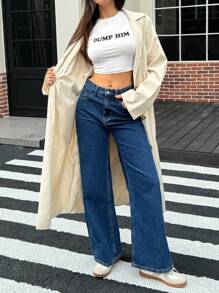 INAWLY Chaqueta de mujer casual con botones para otoño - Caqui - Ver 6