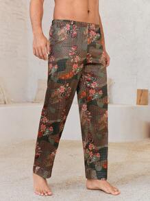 Manfinity ChillVibe Men's Minimalist Graphic Detail Casual Loungewear Bottoms, Daily Casual Wear - Multicolor - View 4