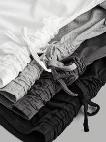 SHEIN Girlism 4 件套 Tween 女童休闲运动褶皱立领紧身长袖 T 恤