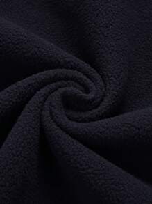Manfinity Homme Men's Casual Front Zip Up Long Sleeve Hooded Jacket - Navy Blue - View 7