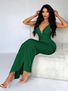SHEIN SXY Summer Sexy Open Back Fishtail White Dress,Prom Dress