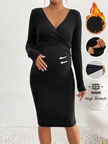 SHEIN Nursing Top With V-Neck, Minimalist & Fashionable For Casual Everyday Wear