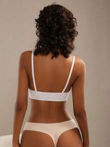 Solid Seamless Bralet - White - View 2