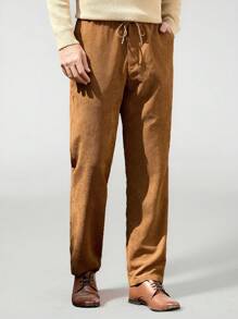 Manfinity VCAY 1 peça Calça Masculina Slim Tapered Tecida, Adequada para Uso Diário