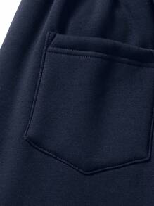 Manfinity Homme Men Solid Drawstring Waist Thermal Lined Pants