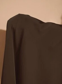 SHEIN BAE Plus Size Fall And Winter Elegant Daily Commuting Party Women Green Satin Overlap Wrap Drape Asymmetric Slit Bowknot Long Sleeves With Buttons Long Dress Party Wear Christmas Wear Commuting Wear New Year Eve Dress New Years Dress Christmas Women Dress Christmas Women Clothes Christmas Dress Christmas Party Dress Thanksgiving Women Outfit Elegant Dress Holiday Dress Christmas Outfits