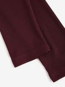 Flirla Solid Color Off Shoulder Hollow Out Long Sleeve Fitted Women's T-Shirt