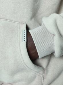 Felpa con cappuccio oversize per il dominio mondiale Sumwon, collezione streetwear invernale, con cappuccio ampio, taschino canguro, casual, per attività fisica - Grigio - Visualizzare 6