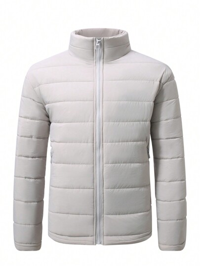 Manfinity Sport Corelite Chaqueta casual de forro polar de estilo "novio" para hombre, de unicolor, cuello alto, manga larga y cremallera