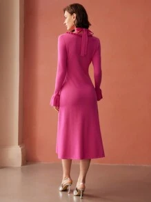 MOTF PREMIUM VÁY LEN CỔ VẺ ĐẦM - Màu Hồng Tươi - Xem 6