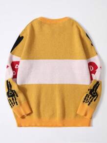 Manfinity EMRG Men's All-Over Print Crew Neck Casual Pullover Sweater - Multicolor - View 2