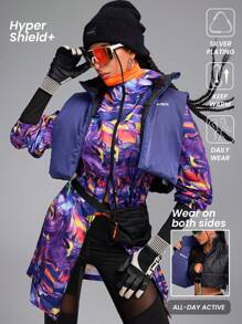 Innovista Veste de sport rembourrée à coupe ample et réversible pour femme, veste sans manches à col montant matelassée, vestes de ski, vêtements de montagne et de sport, tenue d'automne pour femme, vêtements de randonnée, veste zippée pour femme, vêtement chaud pour l'extérieur, tenue d'automne et d'hiver pour femme, veste d'hiver pour femme, vêtement thermique