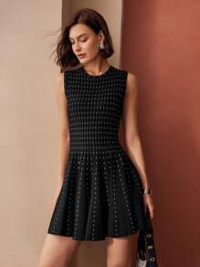 MOTF PREMIUM FLARED SLEEVELESS SWEATER DRESS