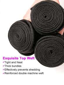 100克/件 散装波浪真人发束 处女真人发接发 编织巴西 100% 未加工真人发束 - Natural Black - 查看 4