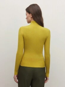 BizChic Yellow Crew Neck Long Sleeve Sweater Tee, Fashionable Women Knitwear Top, Office Wear, Thanksgiving Apparel