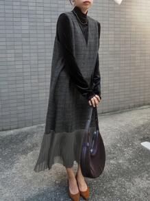 FRIFUL Women's Long Plaid Thick & Thermal Lined Sweater Dress Fall,Winter