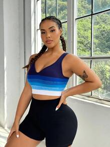 Easithlete 女士加大码无缝渐变色运动胸罩 - 彩色 - 查看 4