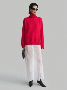 Ontre 1 件半透明裙子，时尚白色长裙，适合秋冬装 - 白色 - 查看 1